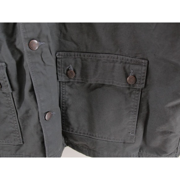 Wrangler Men's Pinstripe‎ Navy Button Down Barn Coat XL 112318249 - Picture 7 of 12